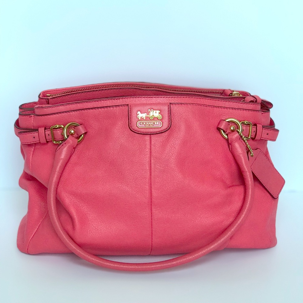 Coral leather Coach purse
